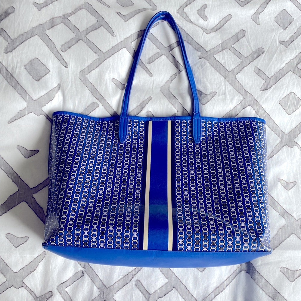 Tory Burch Gemini Link Blue Tote